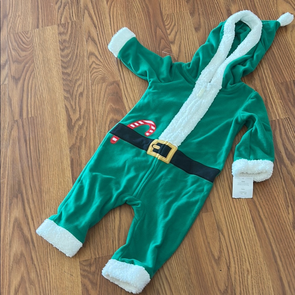 Carter's Green and White Jumpsuit Festive Bottoms